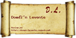 Domán Levente névjegykártya